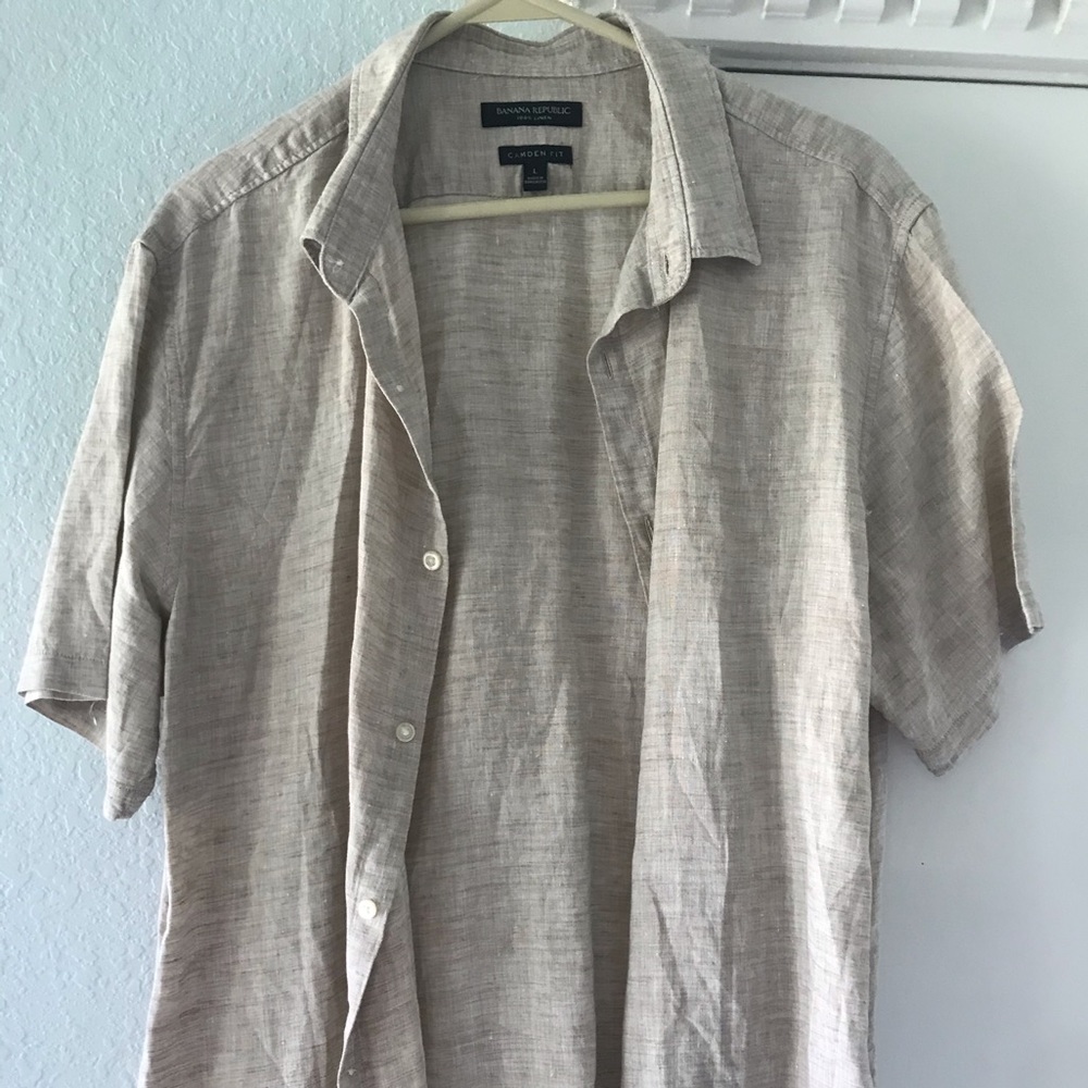 Banana Republic short sleeve linen men's shirt XL